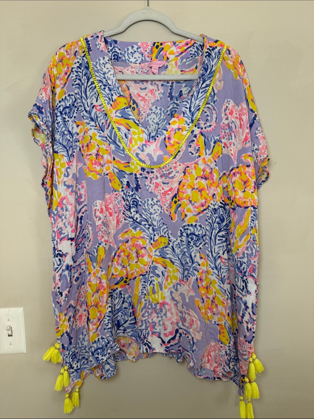 Lilly Pulitzer So Snappy El Bravo Way Lavender Multicolor Swim Coverup. L/XL